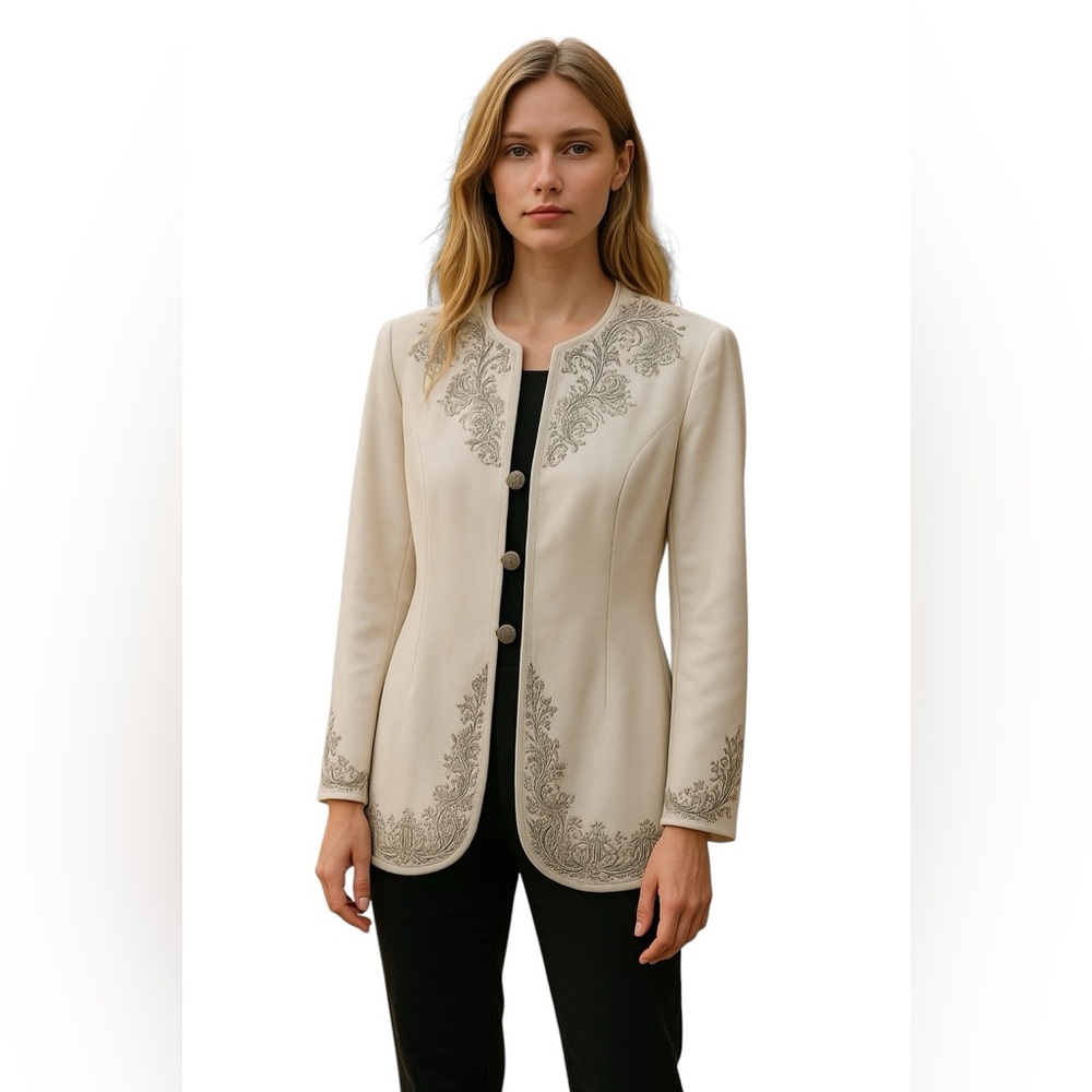 Vintage John Meyer of Norwich Beige Suit Blazer Size 14
